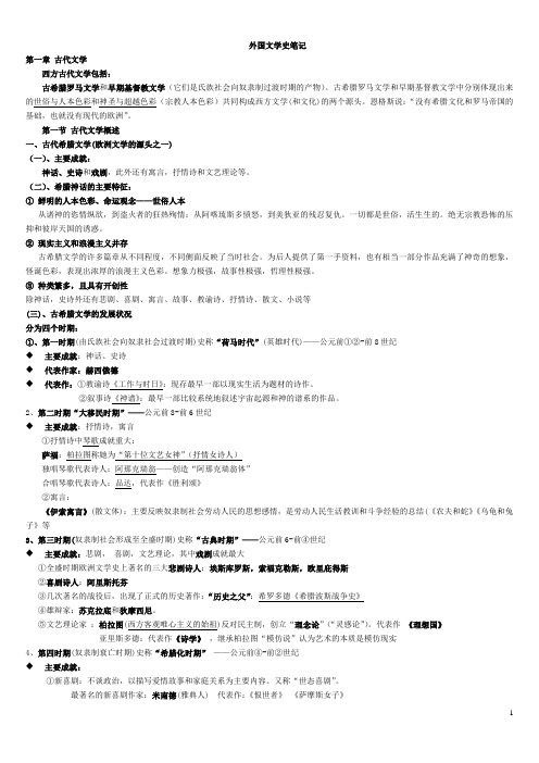 考研-外国文学史笔记-经典版1