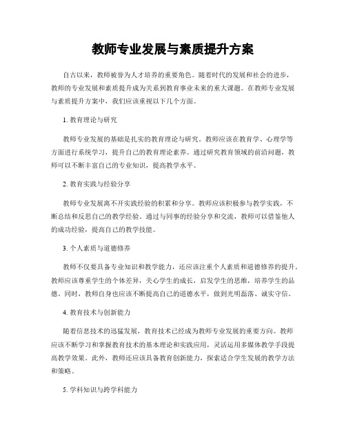 教师专业发展与素质提升方案