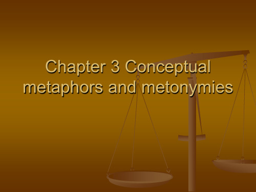 【VIP专享】Chapter 3 Conceptual metaphors and metonymies