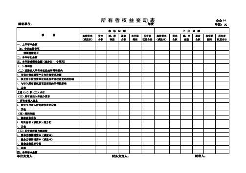 所 有 者 权 益 变 动 表