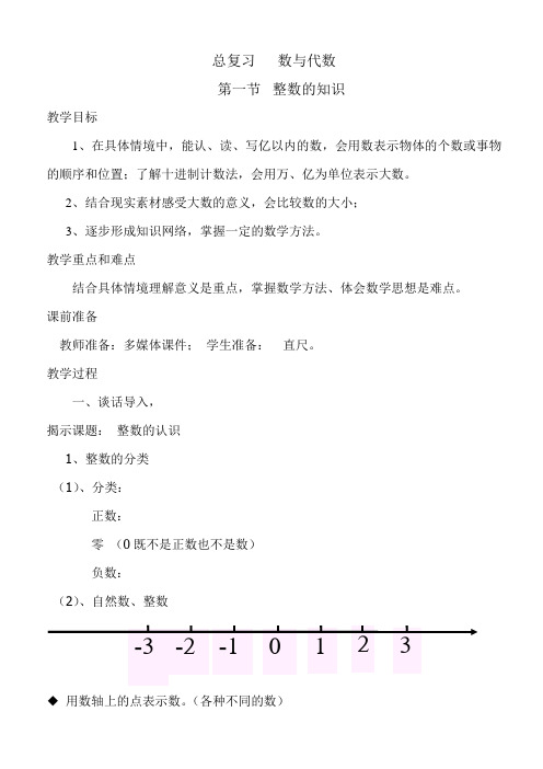 数学北师大版六年级下册整数的读写、比较大小及改写