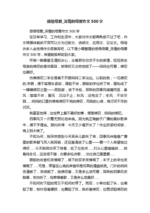 感悟母爱_深情的母爱作文500字