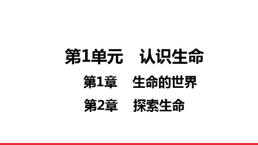 中考专用生物一轮复习知识点总结第1单元认识生命