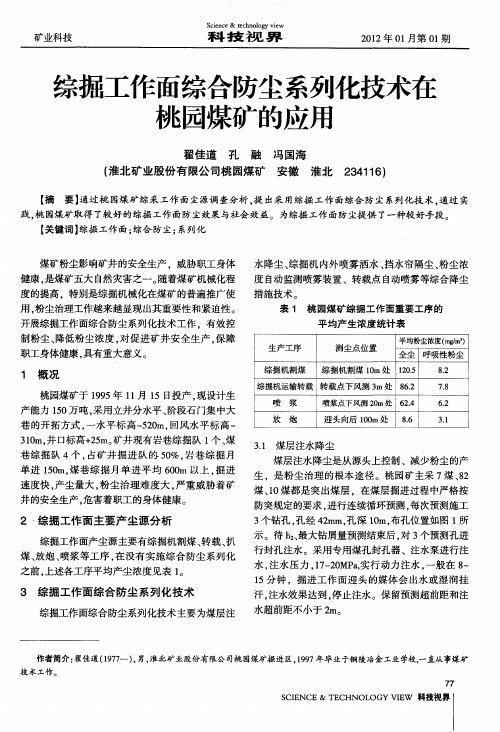 综掘工作面综合防尘系列化技术在桃园煤矿的应用