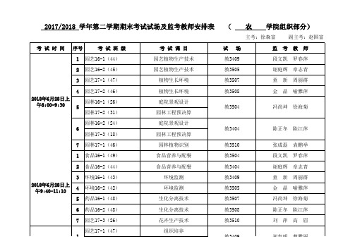 监考安排表