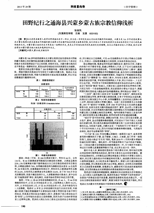 田野纪行之通海县兴蒙乡蒙古族宗教信仰浅析