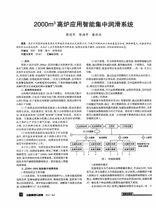 2000m3高炉应用智能集中润滑系统