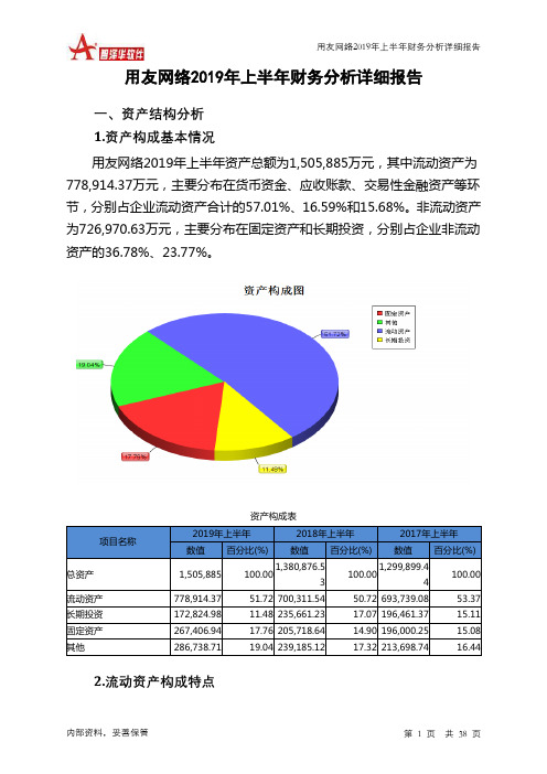 用友网络2019年上半年财务分析详细报告