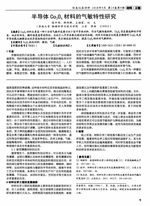 半导体Co3O4材料的气敏特性研究