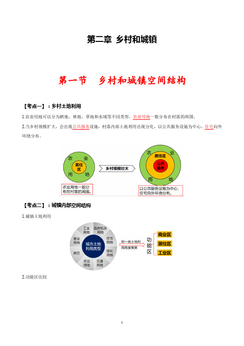 高一地理  乡村和城镇(考点清单最详细总结)