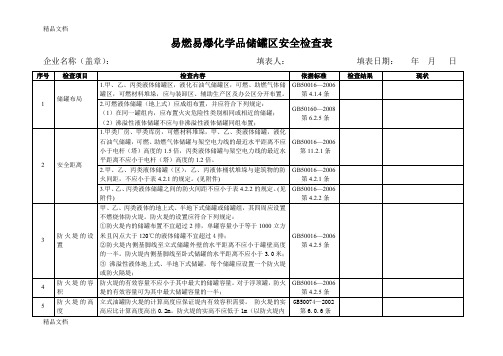 (整理)易燃易爆化学品储罐区安全检查表