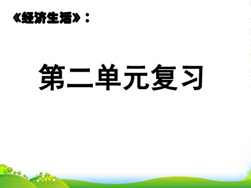 高中政治 经济生活第二单元课件 新人教必修1