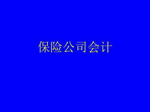 保险公司会计