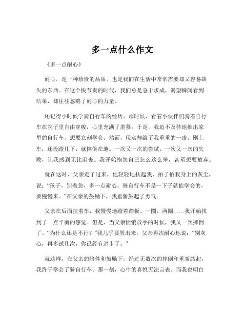 多一点什么作文