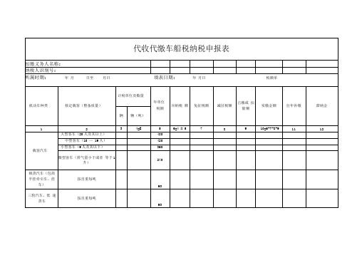 代收代缴车船税纳税申报表