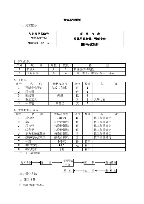 整体吊弦预制