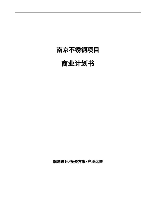 南京不锈钢项目商业计划书