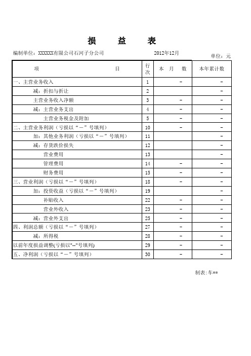 损     益     表