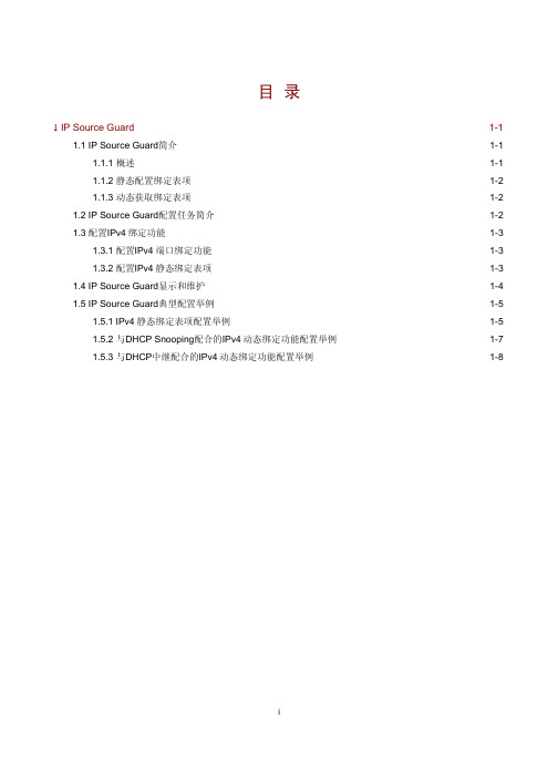 H3C安全配置指导-IP_Source_Guard配置