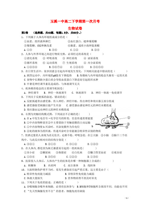 强烈推荐高二下学期生物月考试题(附解析答案)