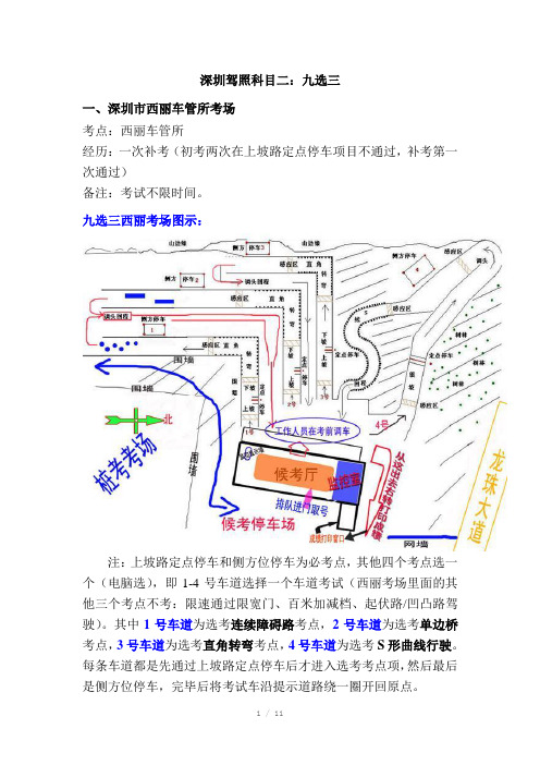 深圳C1驾驶证考试科目二9选3含图示个人笔记