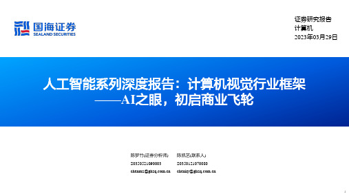 人工智能系列深度报告 计算机视觉行业框架 AI之眼 初启商业飞轮