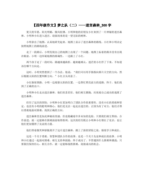 【四年级作文】梦之队(二)——迷宫森林_300字