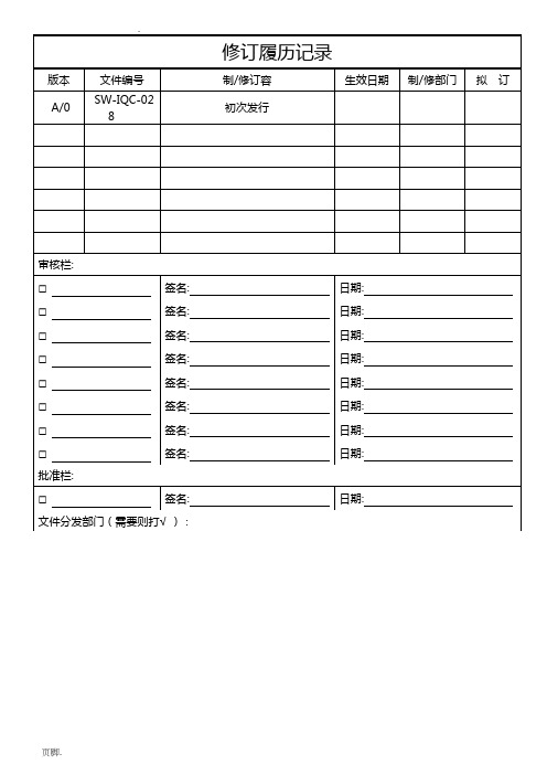 五金类通用检验规范标准