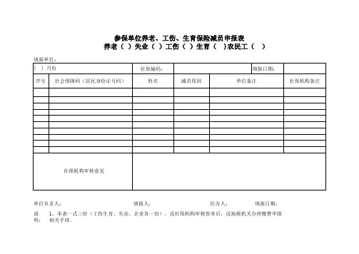 社保新减员表