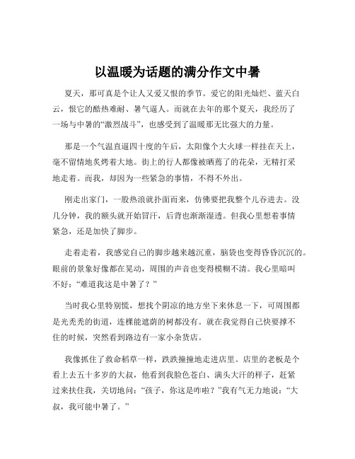 以温暖为话题的满分作文中暑