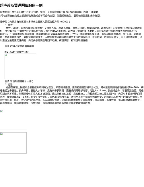 超声诊断肾透明细胞癌一例