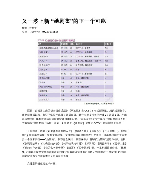 又一波上新 “她剧集”的下一个可能 