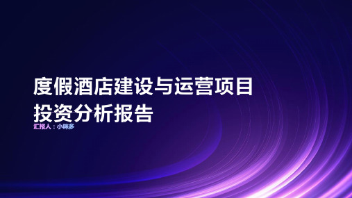 度假酒店建设与运营项目投资分析报告