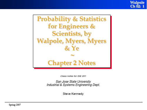 概率统计英文讲义Walpole02 PPT资料共23页
