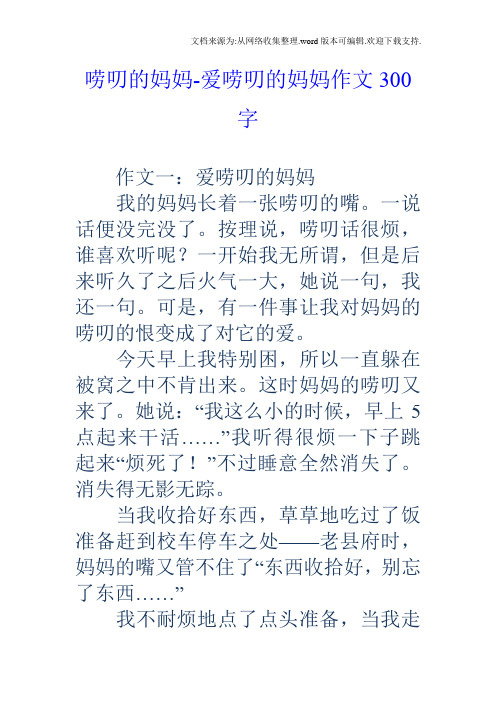 唠叨的妈妈爱唠叨的妈妈作文300字