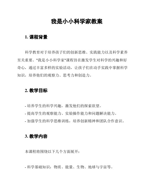 我是小小科学家教案