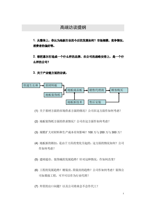 高端访谈提纲