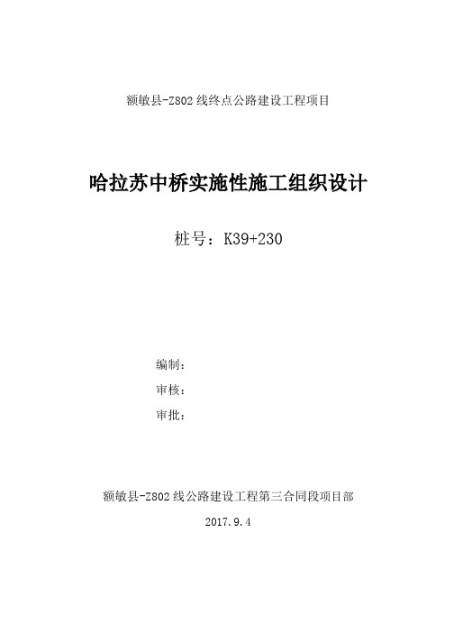 哈拉苏中桥实施性施工组织设计概述