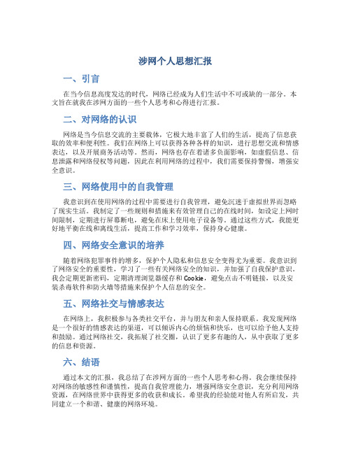 涉网个人思想汇报