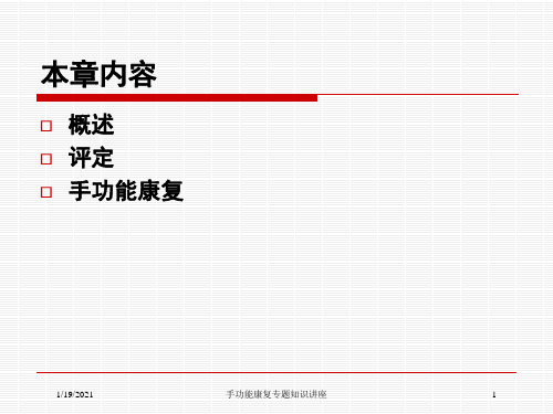 手功能康复专题知识讲座培训课件