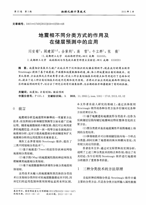 地震相不同分类方式的作用及在储层预测中的应用