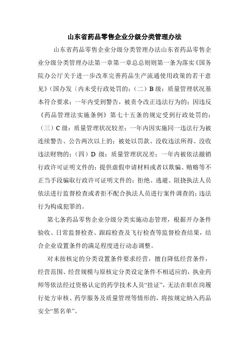 山东省药品零售企业分级分类管理办法.doc