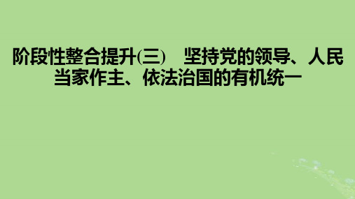 2025版高考政治一轮总复习必修3阶段性整合提升三坚持党的领导人民当家作主依法治国的有机统一课件