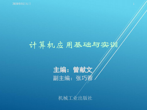 计算机应用基础与实训第4章   Excel 2003 电子表格