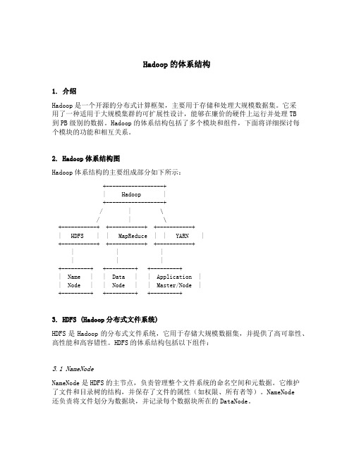 列举说明hadoop的体系结构