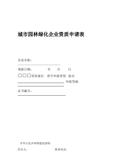 三级资质申请表