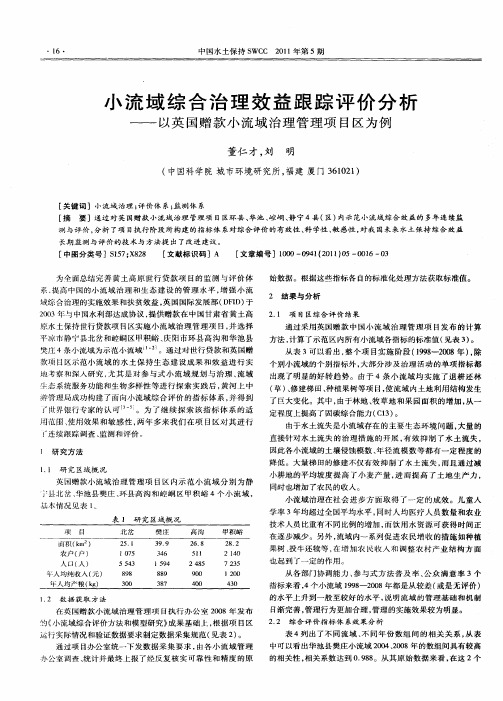 小流域综合治理效益跟踪评价分析——以英国赠款小流域治理管理项目区为例