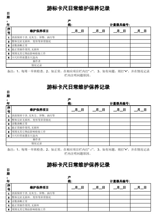 量具日常检查保养记录(新)