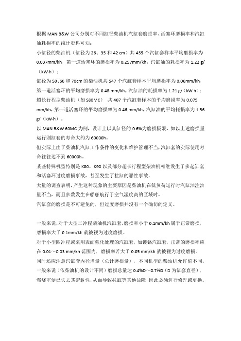 船用柴油机汽缸套的过度磨损实例分析及管理