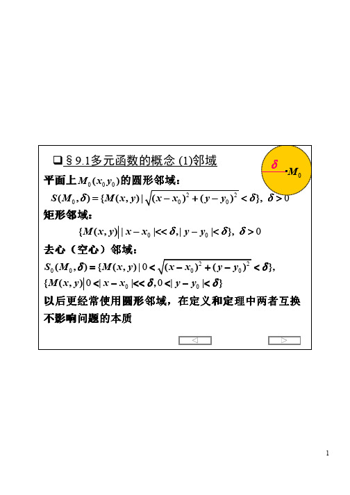 9-1,2-多元函数的概念极限和连续